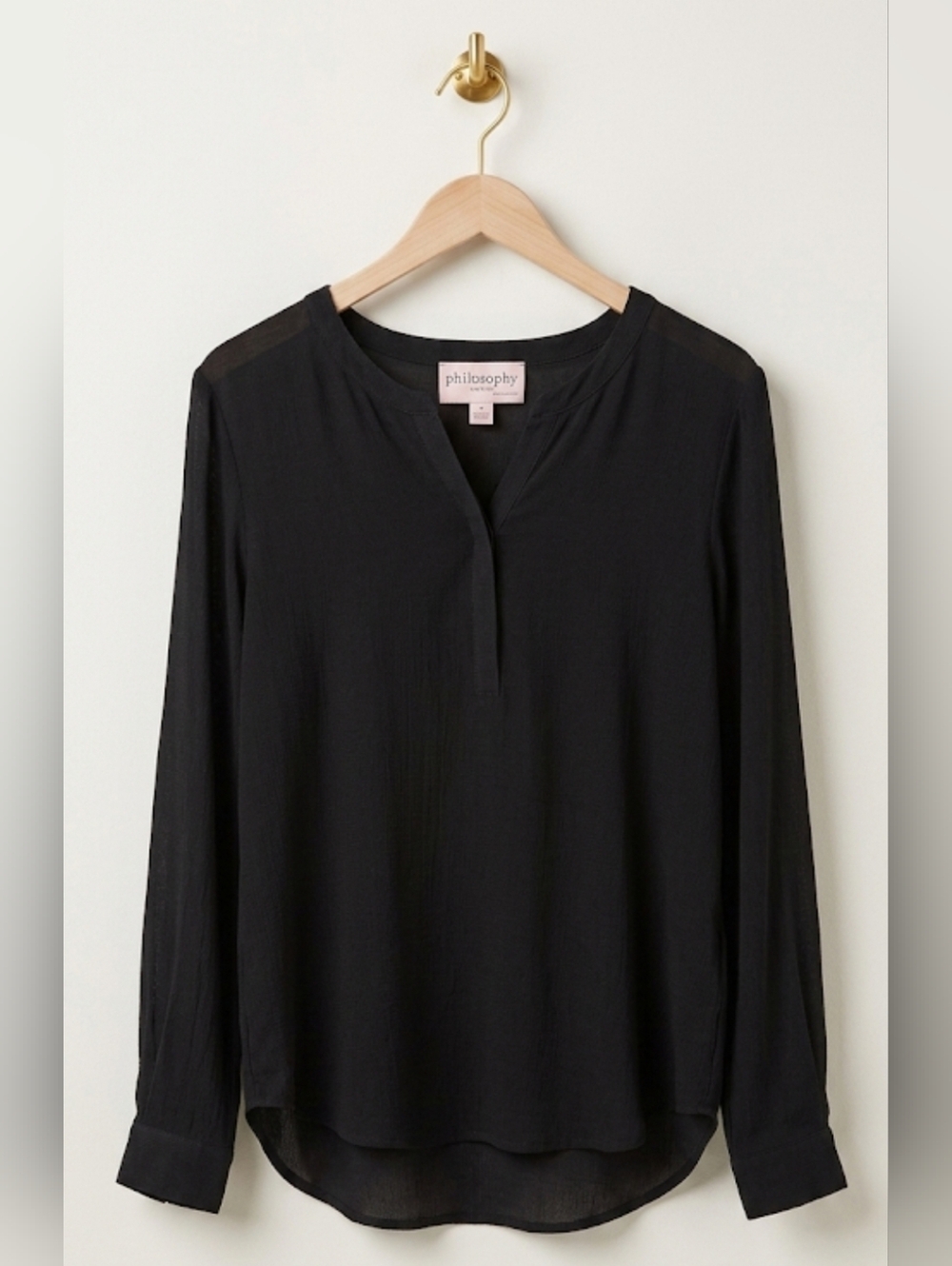Philosophy Faux Leather Trim Blouse 1X
